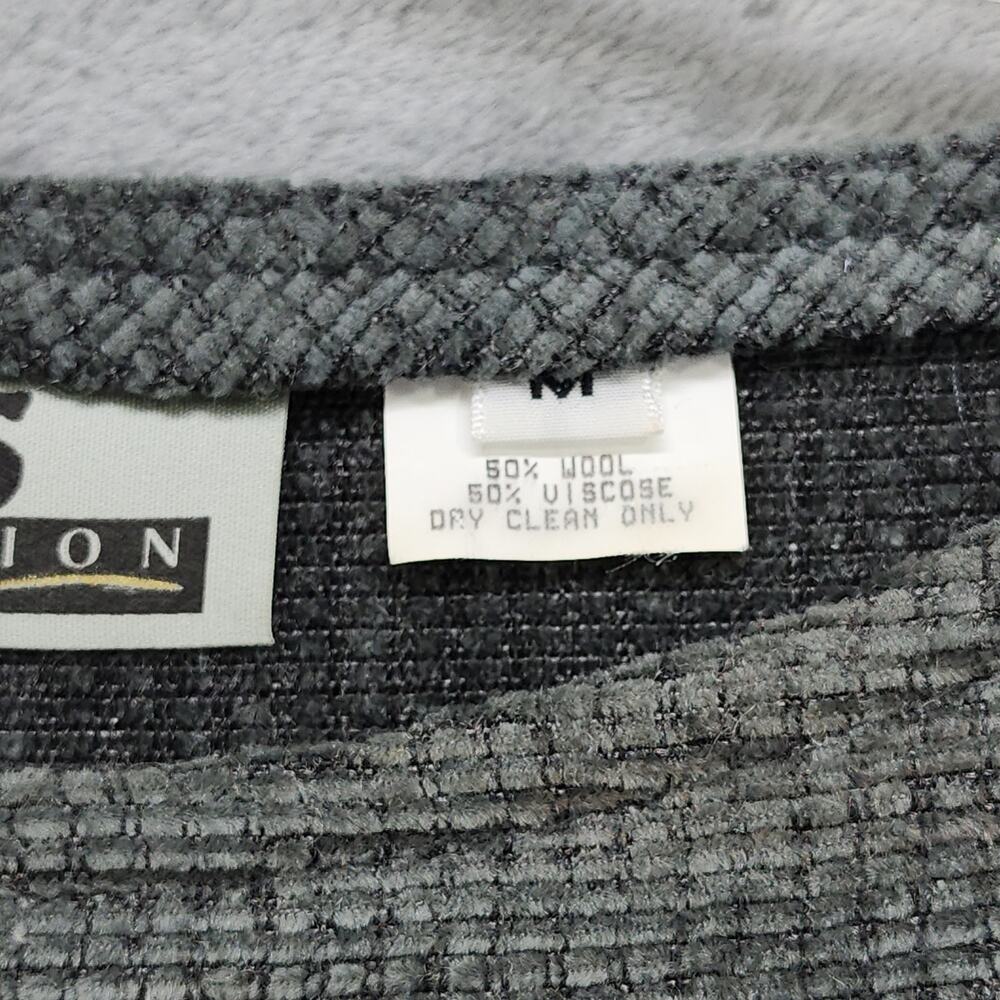 Vintage 90s Nubia's Collection Top Womens M Gray Wool Viscose Tunic Lagenlook - Picture 6 of 9